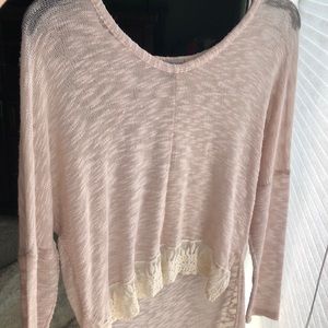 Long sleeve lace detailed sweater